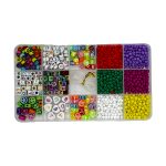 پک ملزومات ساخت دستبند کوچک ست مهره ساخت دستبند بزرگ همراه دو رول کش دستبند و قیچی و قلاب آویز یک مجموعه کامل و ایده‌آل برای علاقه‌مندان به هنر دست‌ساز و ساخت زیورآلات است. این ست شامل مهره‌های متنوع با رنگ‌ها و طرح‌های مختلف است که به شما این امکان را می‌دهد تا دستبندهای منحصر به فرد و زیبا بسازید. با استفاده از ست مهره ساخت دستبند بزرگ، خلاقیت خود را به نمایش بگذارید و لحظات خوشی را در ساخت زیورآلات شخصی تجربه کنید.